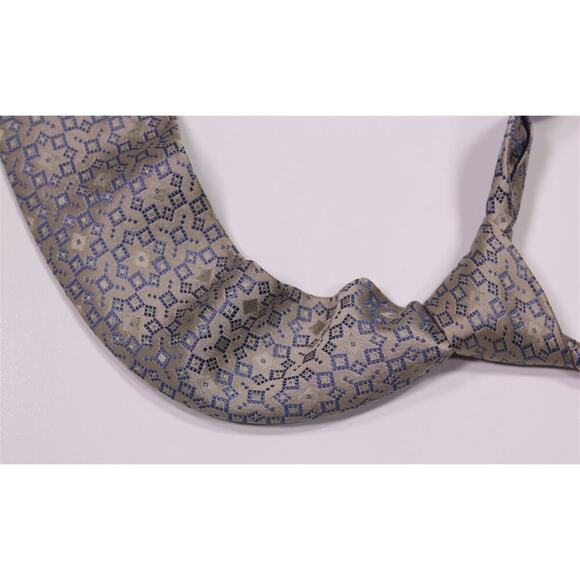 Gianni Versace Couture Vintage 1980's Silver/Blue Jacquard Silk Necktie Tie
